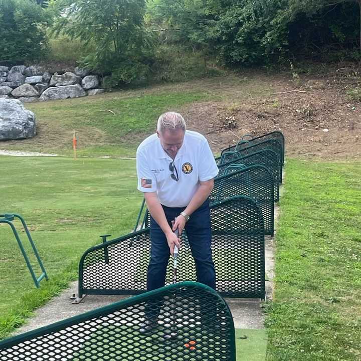 Vernon Township Mayor Anthony Rossi golfs at Great Gorge Country Club.