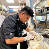 <p>Elemer Jimenez in the Blue Star Cafe kitchen.</p>