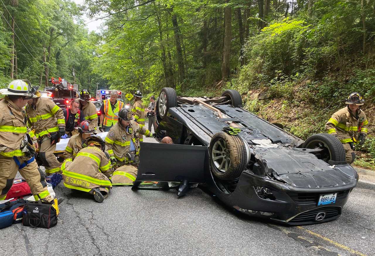 Driver Injured After Car Overturns On Hudson Valley Roadway Mahopac
