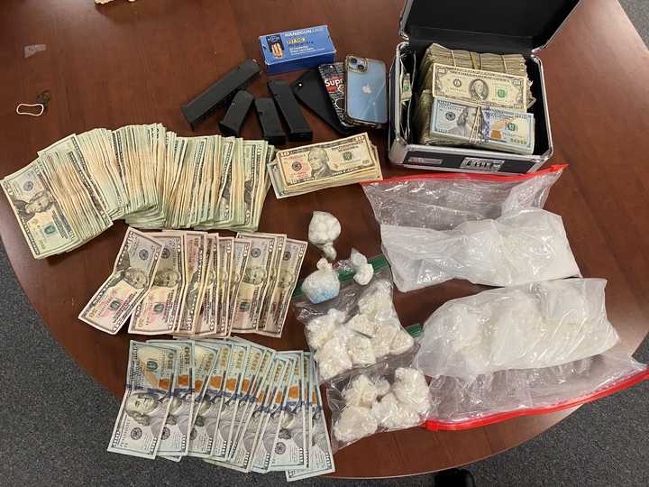 The seized contraband and cash in Howard County