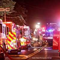 <p>Crews at the scene of the fire in the 2600 block of Lebanon Road in Rapho Township, Manheim.&nbsp;</p>