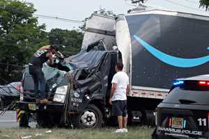 Amazon Box Truck Flips On Route 17 Ramp After Long Day Of Deliveries, Two Hospitalized (PHOTOS)