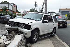 SUV Slams Rocky Retaining Wall Of Midland Park Church (PHOTOS)