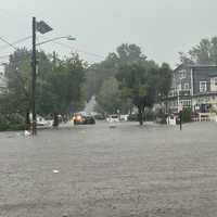 <p>Englewood streets under water.</p>