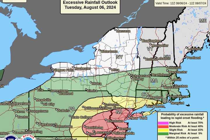 Heavy Rain May Cause Flash Flooding In Westchester, Officials Warn