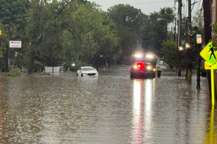 Flooding Shuts Route 17 In Hasbrouck Heights