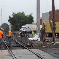 <p>Crews on the scene of the crash.&nbsp;</p>