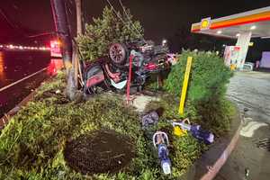 Victim Extricated From Overturned Car On Route 17