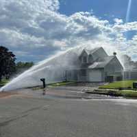 <p>A water main break doused a home with water on Woodbrook Drive in Edison, NJ, on August 12, 2024.
  
</p>