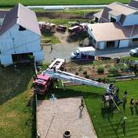 <p>The scene of the rescue from the barn rafters at an Amish farm along Georgetown Road in Bart Township.</p>