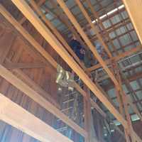 <p>Firefighters and Amish farmhands in the barn rafters</p>