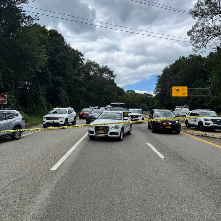 The scene on Route 9A southbound in Ossining north of Route 134. 