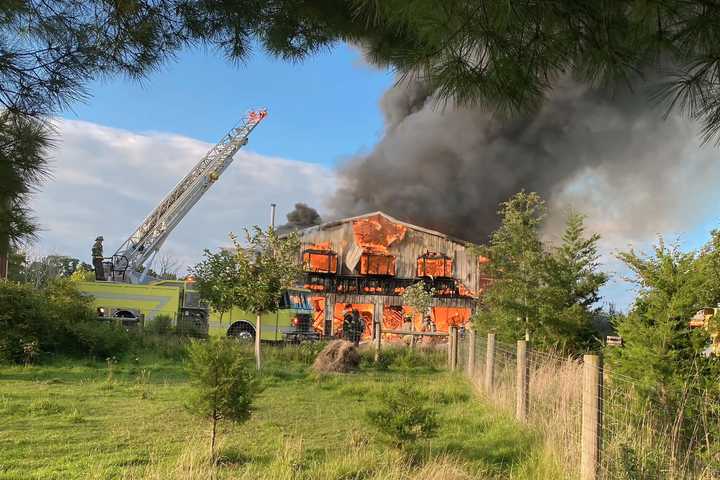 Massive Fire Burns At Readington Building (PHOTOS)