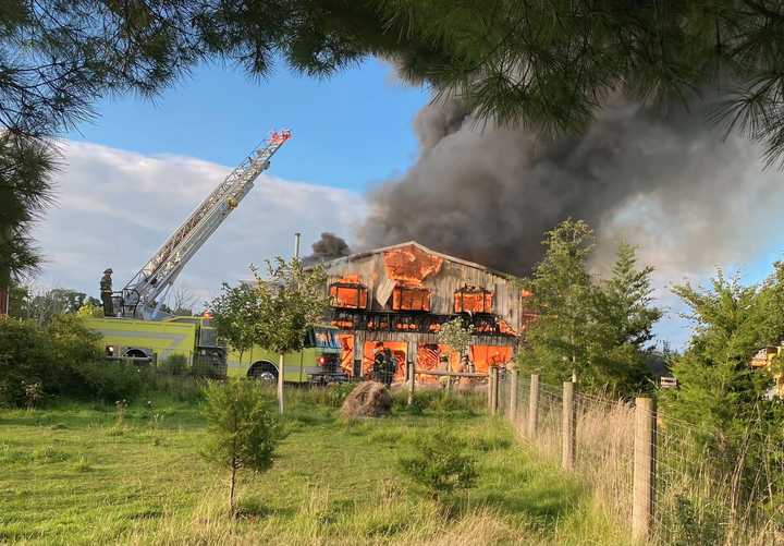 A massive fire in Readington.