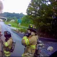 Car Goes Up In Flames Near Taconic State Parkway In Yorktown