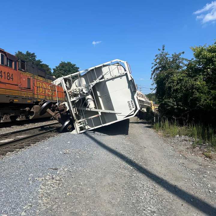 The scene of the derailment in Hagerstown