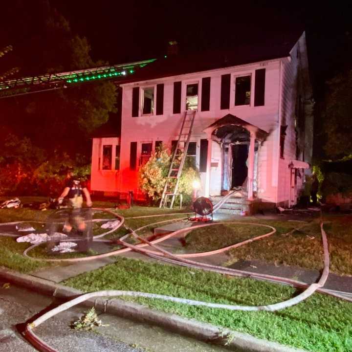 The scene of the fire in Dundalk on Wednesday morning.