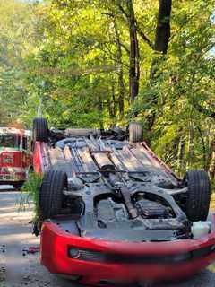 Car Flips On Roof In Crash In Region