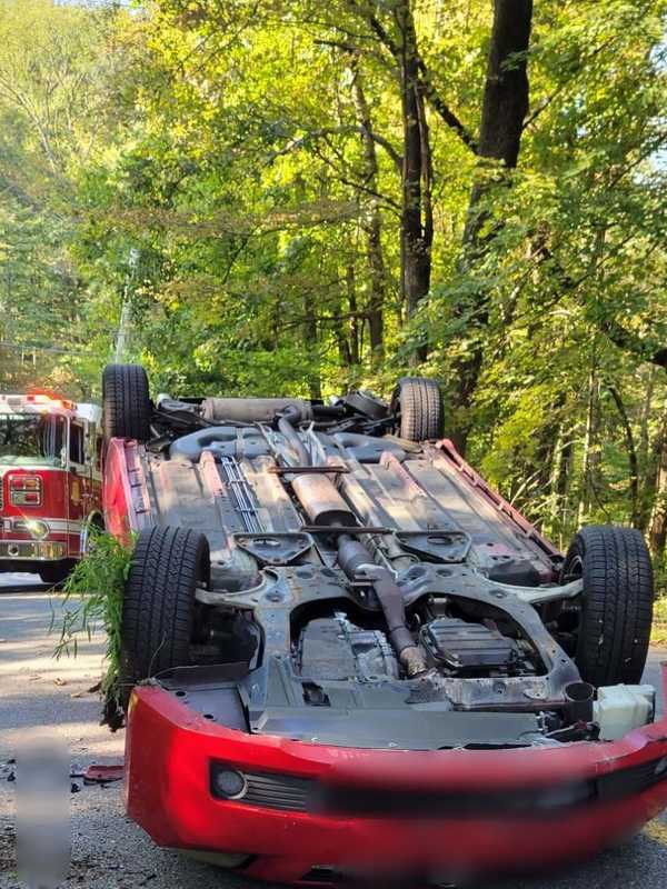 Car Flips On Roof In Northern Westchester Crash