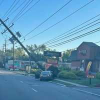 Car Topples Utility Pole Outside Popular Bergen County Spanish Restaurant