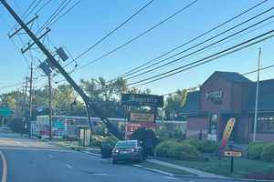 Car Topples Utility Pole Outside Popular Bergen County Spanish Restaurant