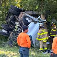 Driver Flown to Hospital After Truck Rolls Over On I-84 In Hudson Valley