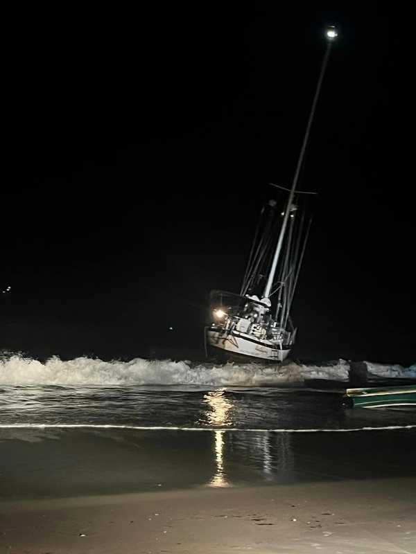 Two Boaters Rescued At Night From Sailboat Stuck Along Jersey Shore, Firefighters Say