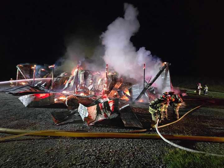 The scene of the barn fire.&nbsp;