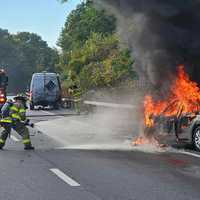 Car Bursts Into Flames, Shuts Down I-84 Stretch In Hudson Valley