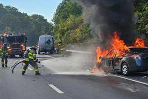 Car Bursts Into Flames, Shuts Down I-84 Stretch In Hudson Valley