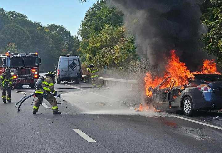 The blaze happened on westbound Interstate 84 in Brewster.&nbsp;