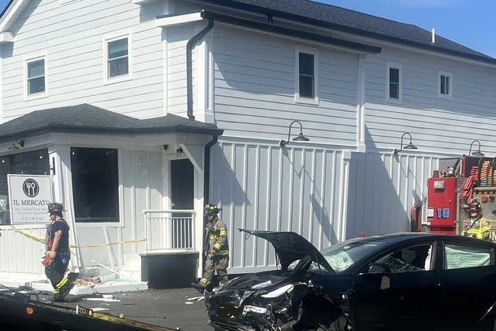 Tesla Driver Suffering Medical Emergency Cuts Across Holmdel Roadway Hitting Car, Building: PD