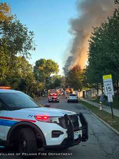 Ambulance Goes Up In Flames Near School In Pelham, Disrupts Traffic