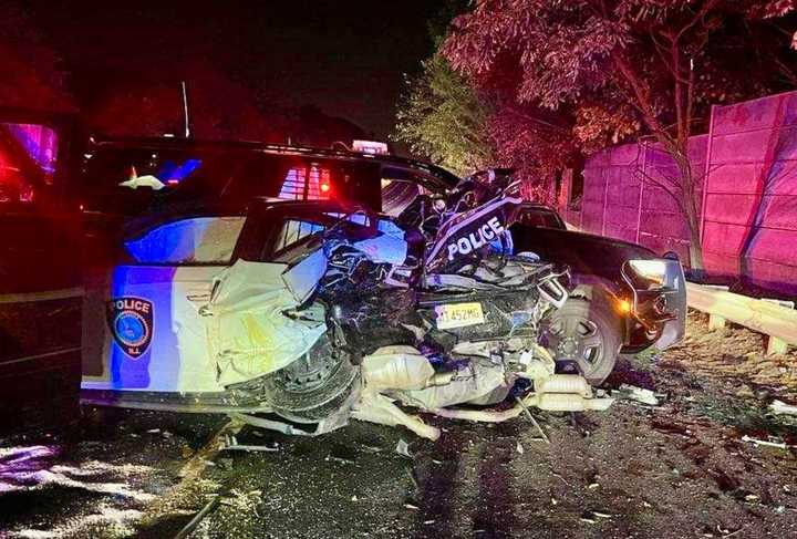 Wreckage of the crash on Route 17 Saturday, Oct. 5 in Saddle River.