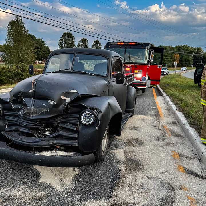 A damaged antique car