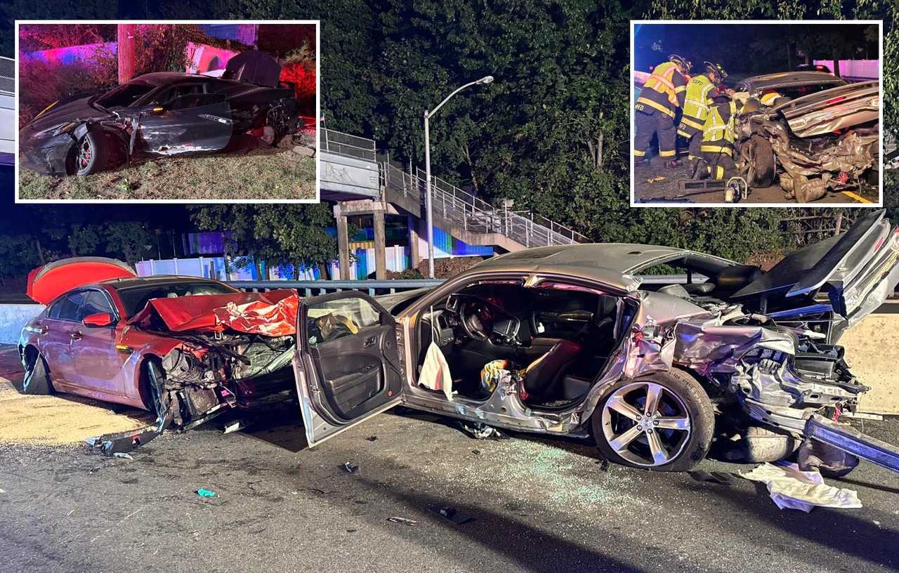 2 Trapped In 4Sedan Crash Involving Corvette On Route 46 Firefighters