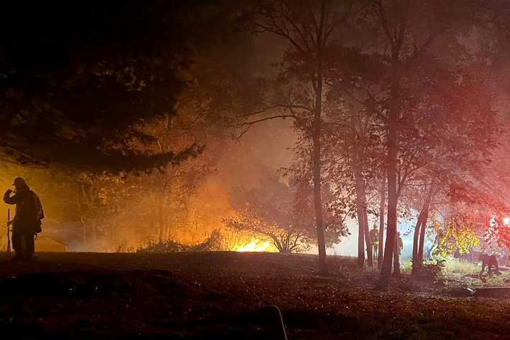 Photos: Firefighters Battle 77-Acre Forest Fire In Morris County