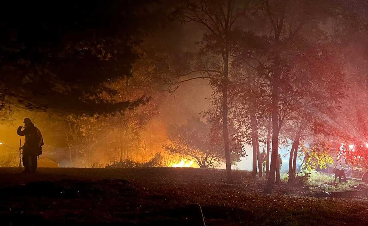 Photos Firefighters Battle 77Acre Forest Fire In Morris County