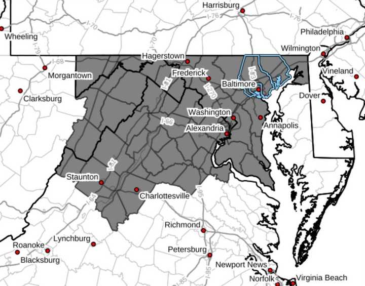 The areas at the greatest risk of fires in the DMV region.