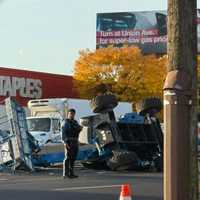 <p>An overturned piece of construction equipment closed a stretch of Route 17 Tuesday morning.</p>