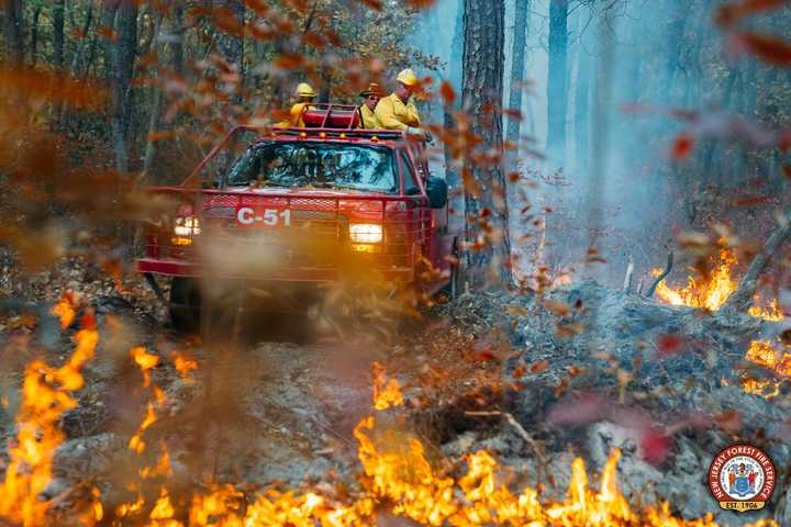 Second NJ Wildfire In Hours: Firefighters Battle Hainesport Blaze