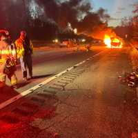 Car Catches On Fire On Taconic Parkway