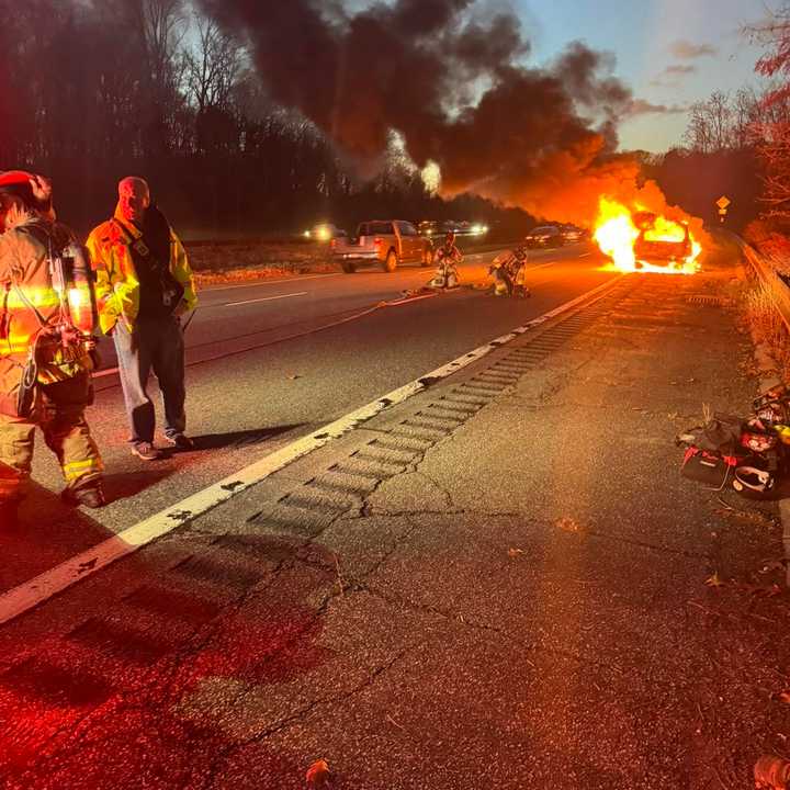 The fire happened on the southbound Taconic State Parkway in Briarcliff Manor.&nbsp;