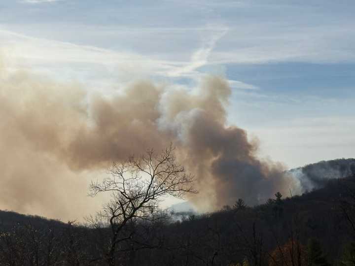 The Sterling Forest Fire over the New Jersey border in New York.