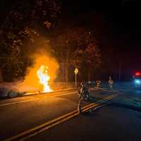 Car Fire Causes Road Closure In Bedford