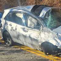 Car Rolls Over On Busy Road In Croton-On-Hudson