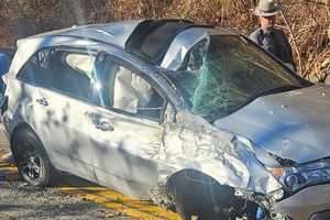 Car Rolls Over On Busy Northern Westchester Road