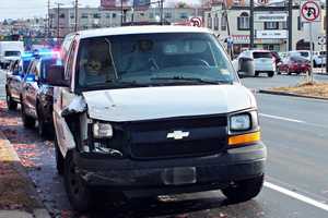 Van With Creepy Clown Mask Collides With Elmwood Park Patrol Car En Route To Another Crash