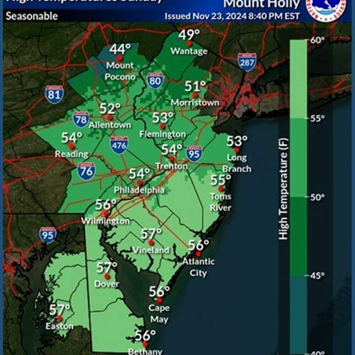 Sunday, Nov. 24 forecast.