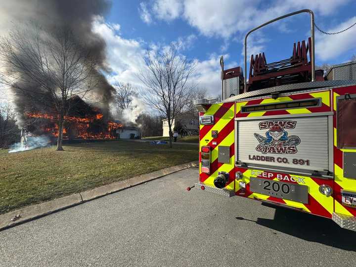 The scene of the lOwer Windsor Township house fire caused by cats and a space heater.&nbsp;